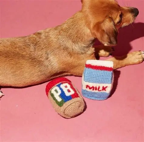 Ware of the Dog - Hand Knit Milk Dog Toy