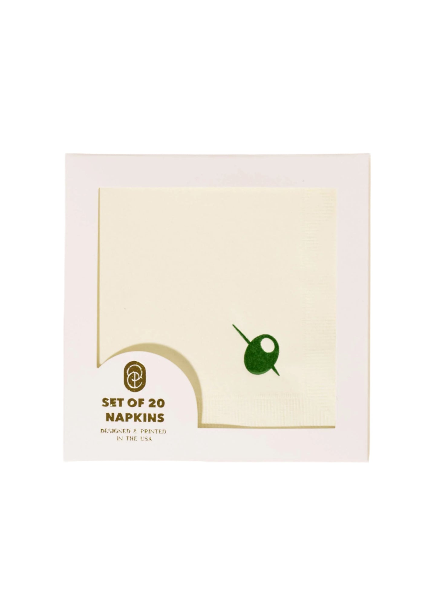 Olive Cocktail Napkins - Set of 20