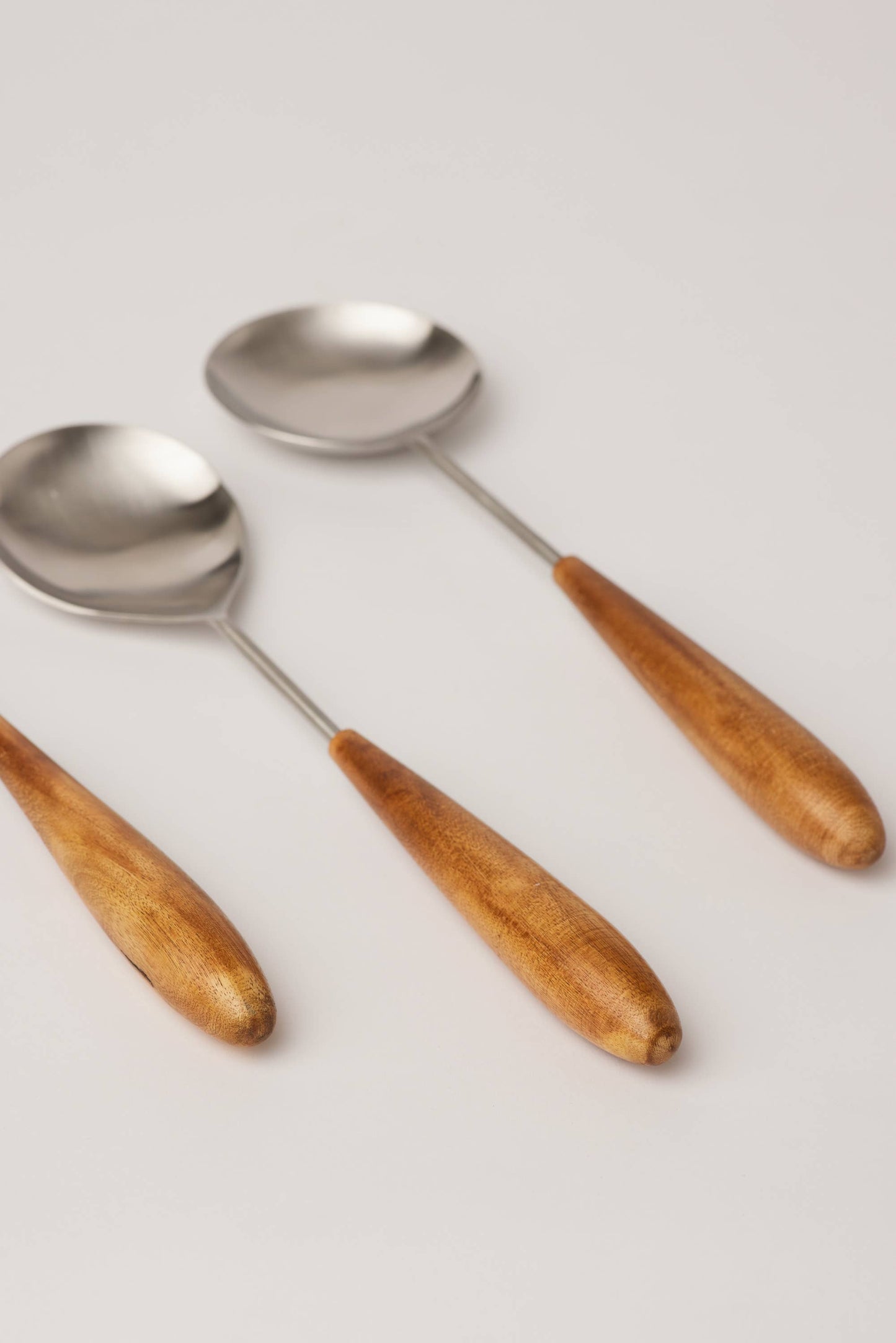 Wood & Steel Serving Utensils - Set of 3