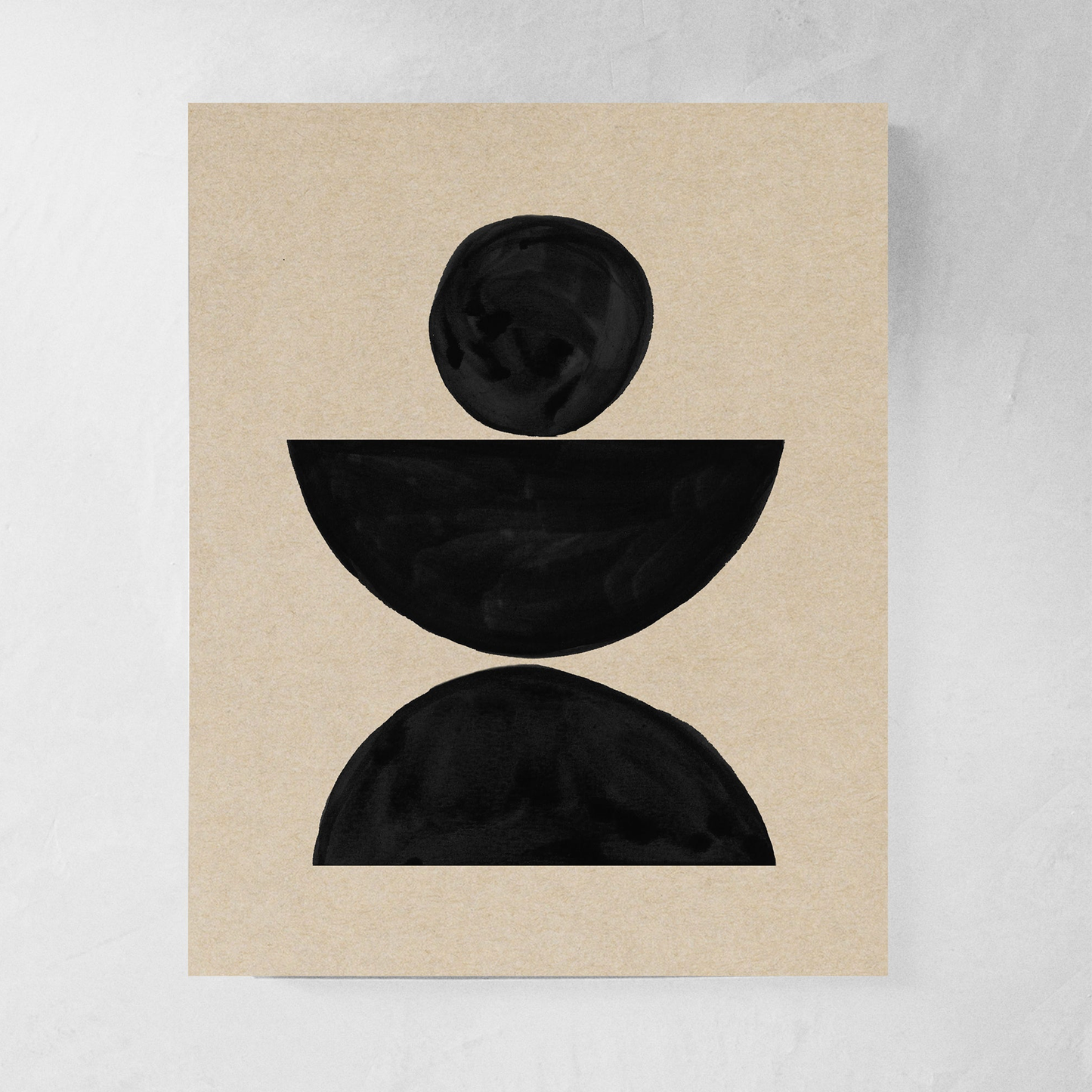 Honora Papers - Black & Beige Modern Abstract Art Print
