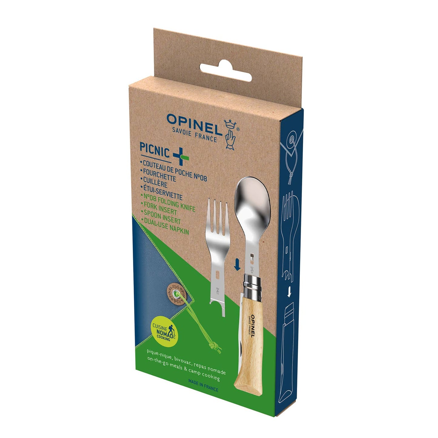 Opinel - No.08 Picnic + Cutlery Set