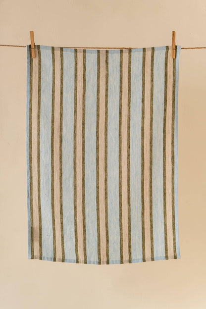 Live Linen - Elegant Striped Sylph Linen Kitchen Towel