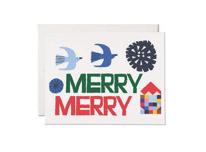 Red Cap Cards - Merry Merry holiday greeting card