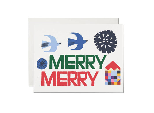 Red Cap Cards - Merry Merry holiday greeting card
