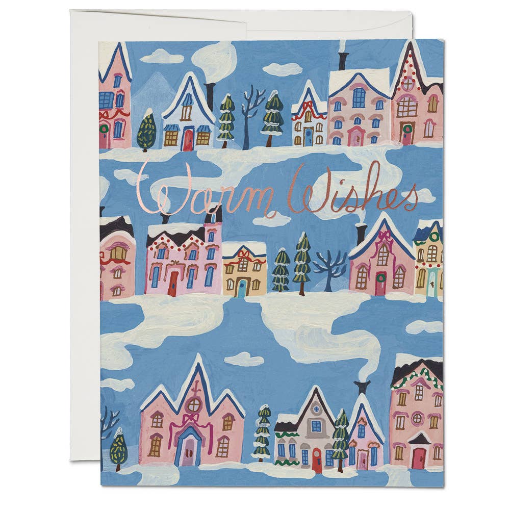 Red Cap Cards - Little Pink Houses holiday greeting card