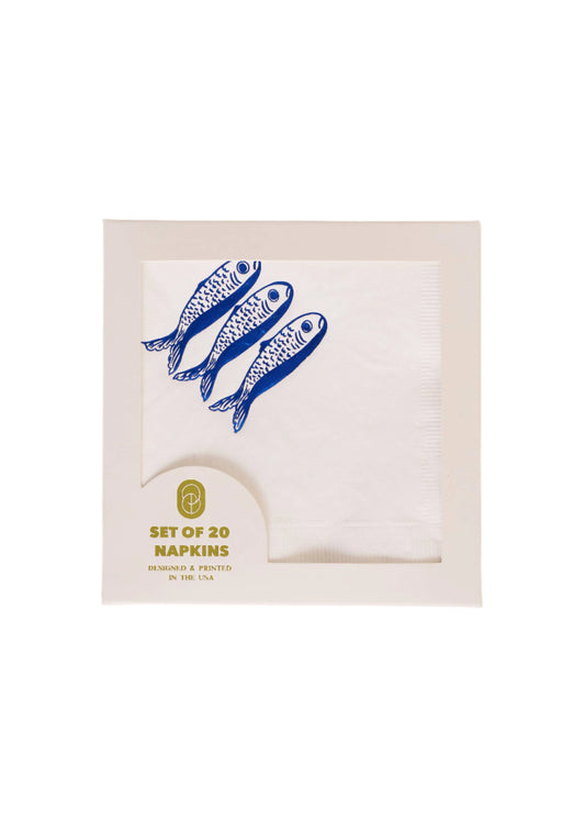Sardines Cocktail Napkins - Set of 20