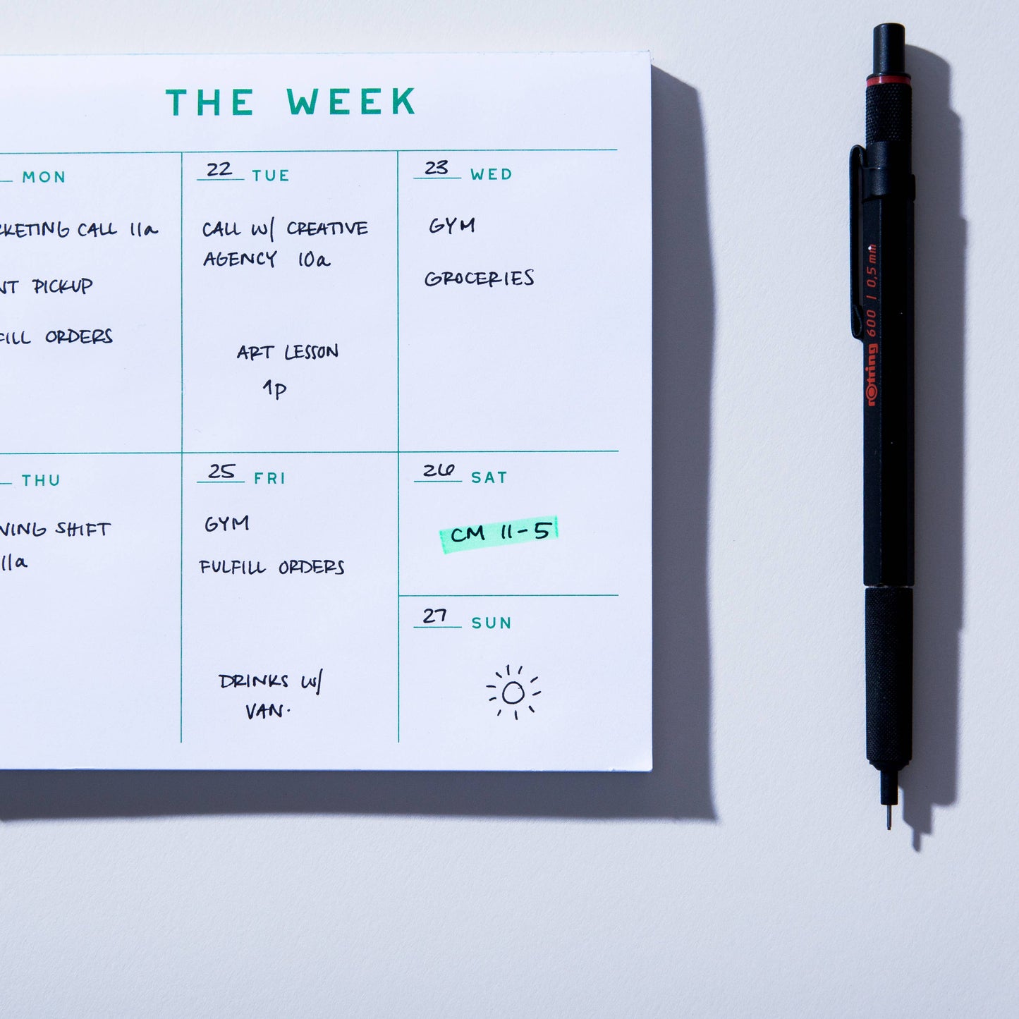 Case Study - Small Weekly Desk Planner Notepad