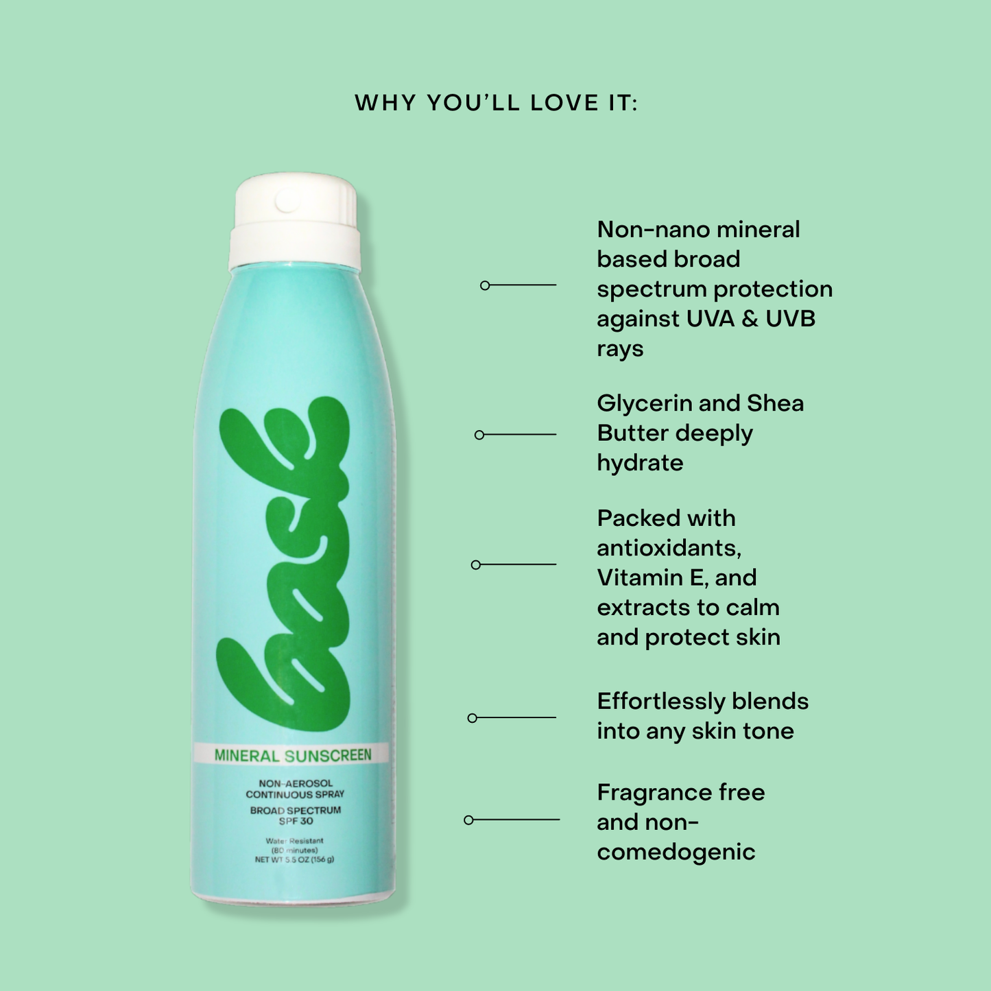 Bask Sunscreen - SPF 30 Mineral Non-Aerosol Spray