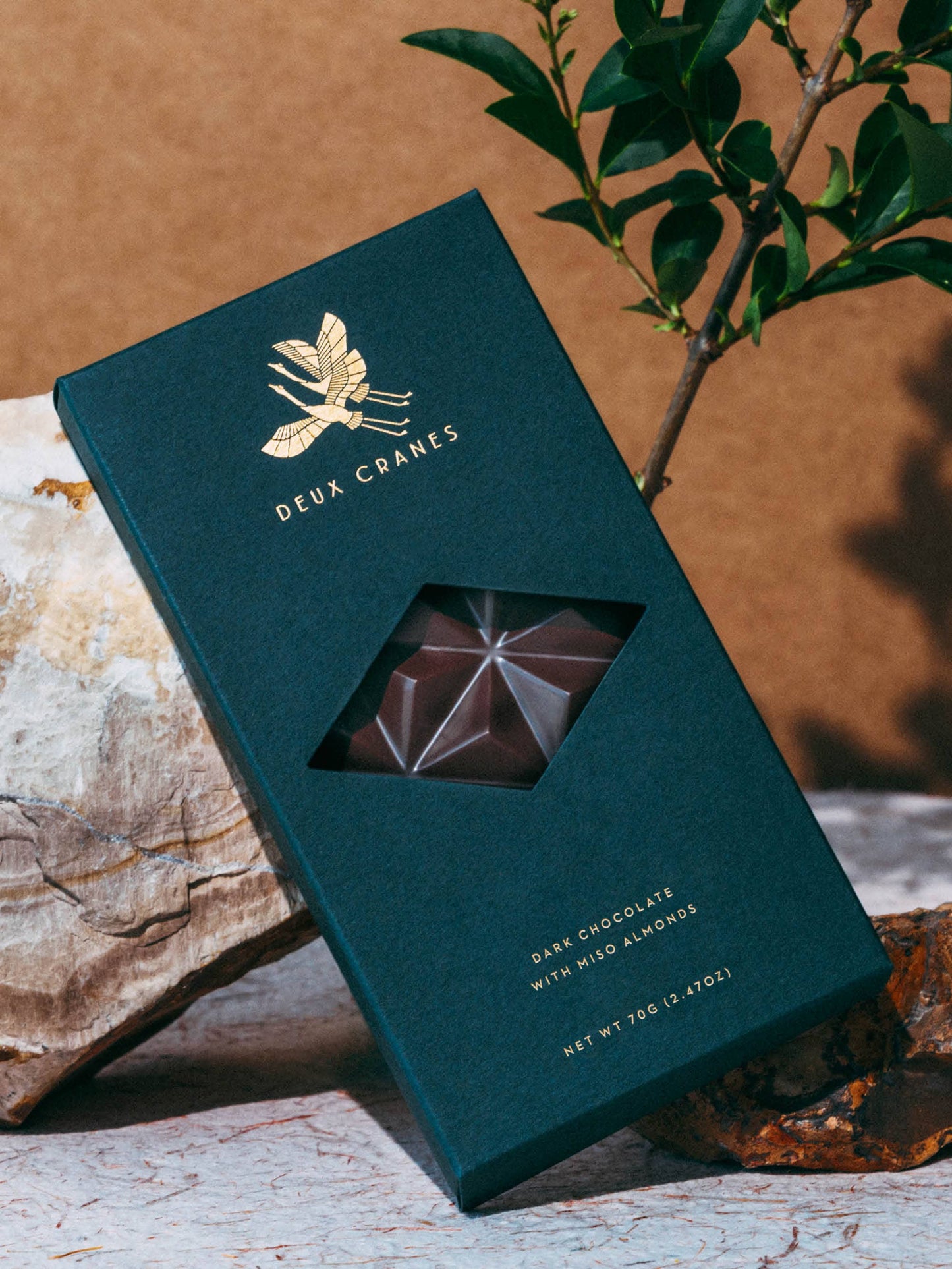 Deux Cranes - Dark Chocolate with Miso Almonds (Dairy Free)