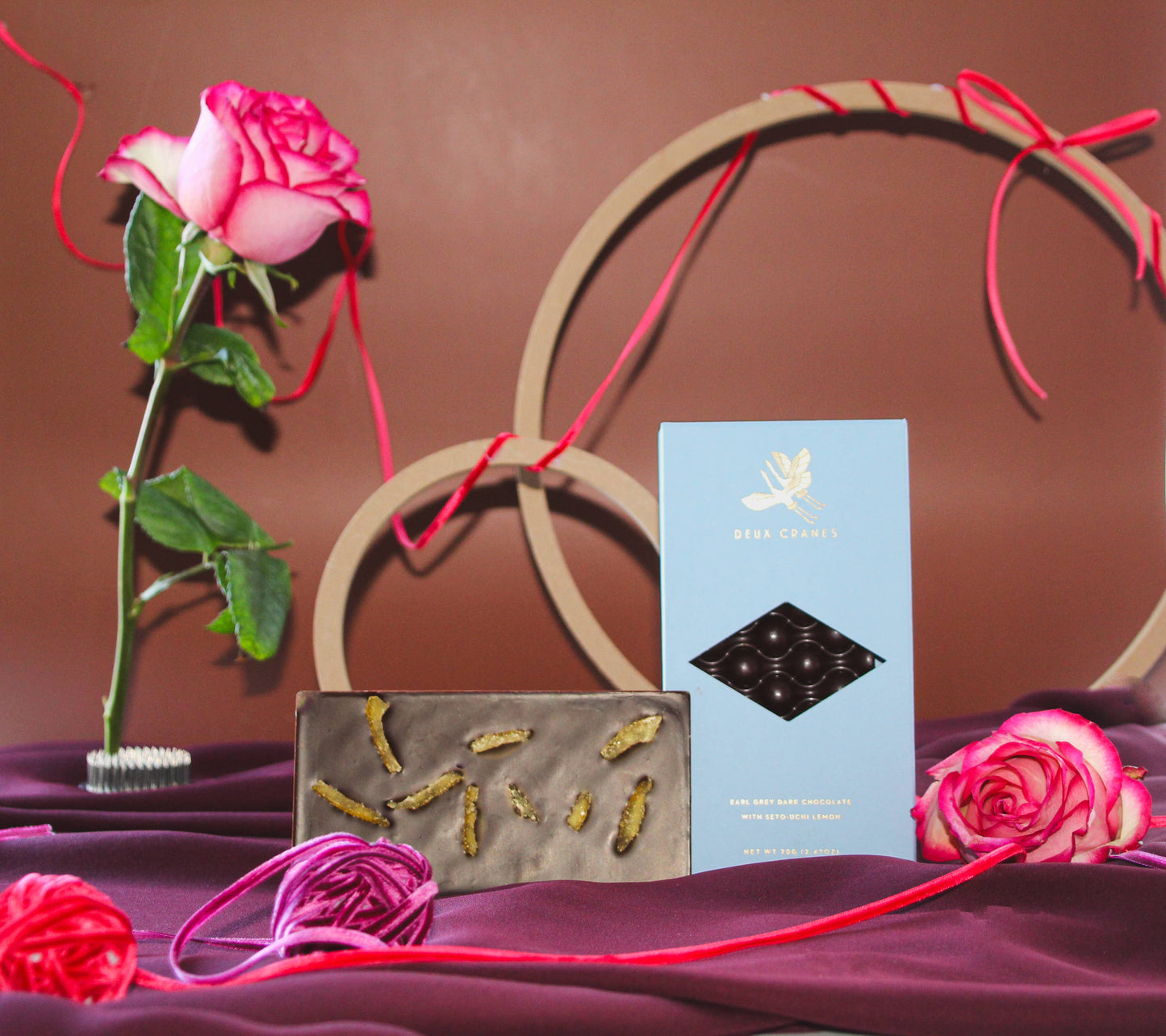 Deux Cranes - Earl Grey Dark Chocolate + Seto-Uchi Lemon Chocolate