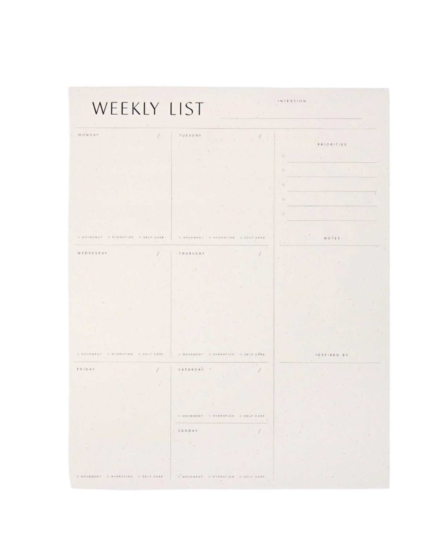 Weekly List Pad