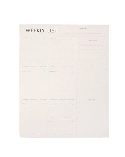 Weekly List Pad