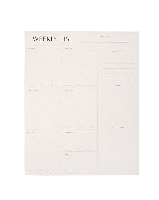 Weekly List Pad