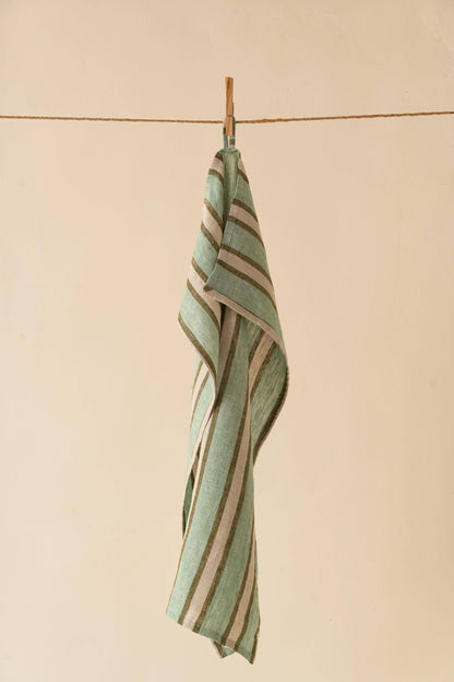 Live Linen - Elegant Striped Sylph Linen Kitchen Towel