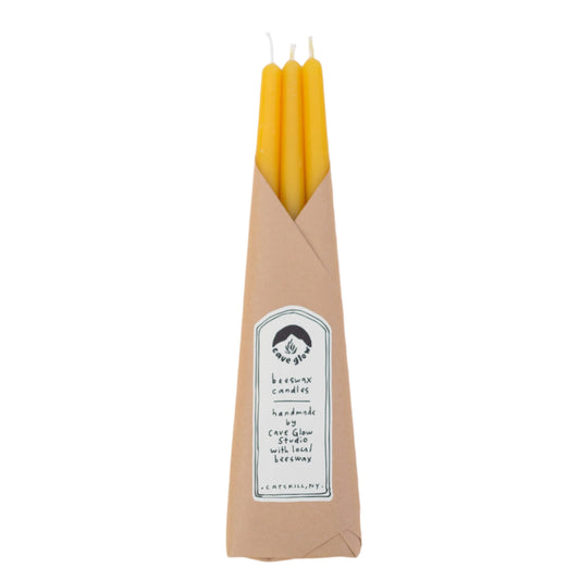 Pure Beeswax Taper Candles - Set of 3