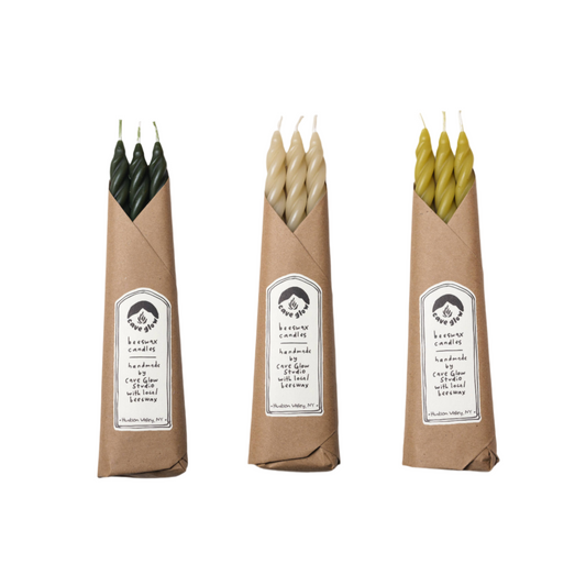 Cave Glow Studio - Beeswax Spiral Taper Candles (Set of 3)