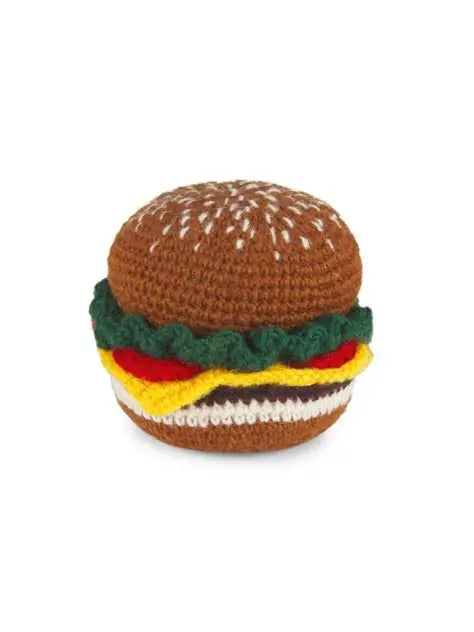 Ware of the Dog - Hand Knit Hamburger Dog Toy