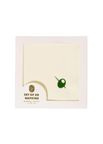 Olive Cocktail Napkins - Set of 20