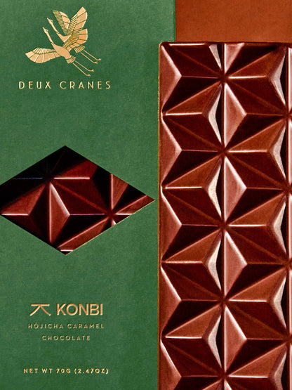 Deux Cranes - Hōjicha Caramel Milk Chocolate Bar