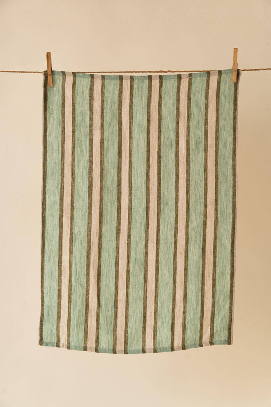 Live Linen - Elegant Striped Sylph Linen Kitchen Towel