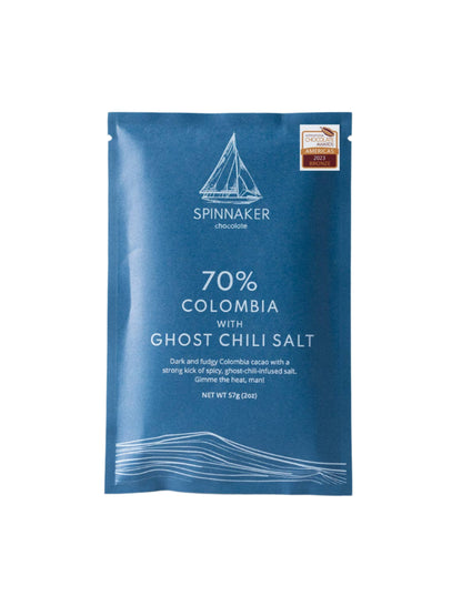 Spinnaker Chocolate - 70% Colombia with Ghost Chili Salt