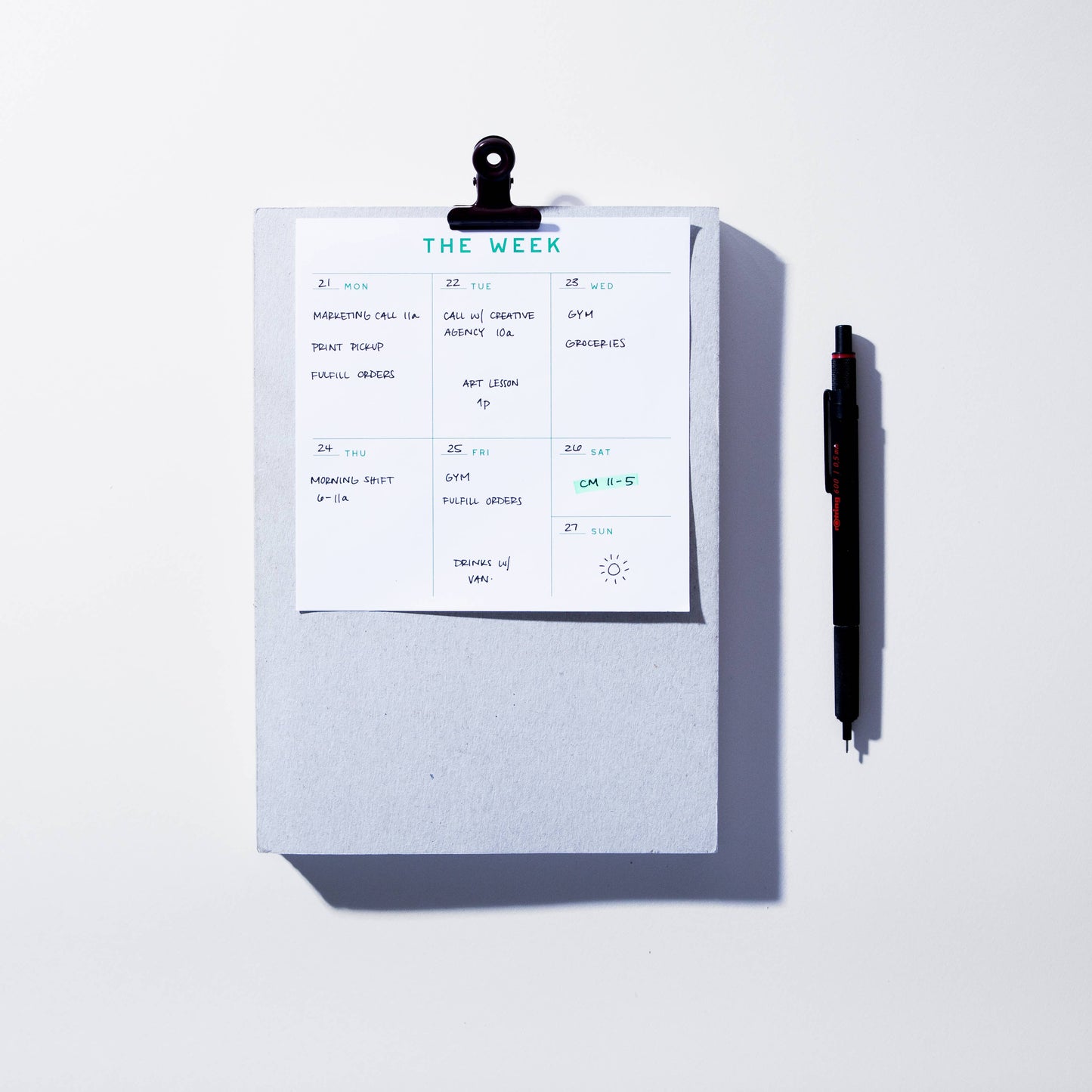Case Study - Small Weekly Desk Planner Notepad