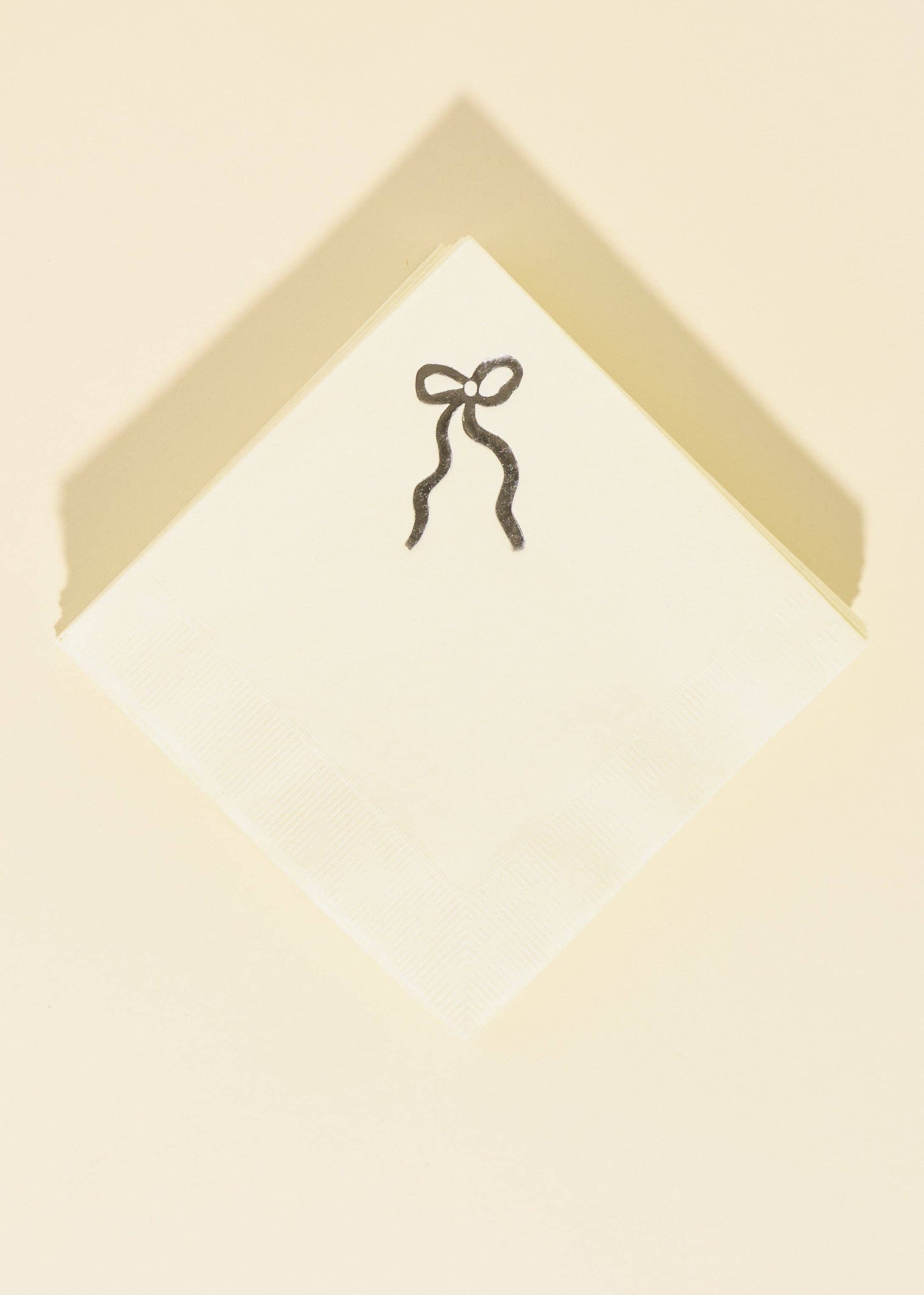 Silver Bow Cocktail Napkins - Set of 20