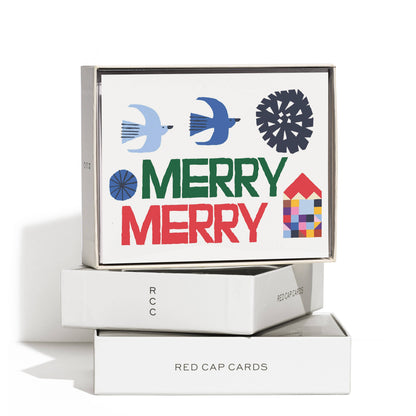Red Cap Cards - Merry Merry holiday greeting card