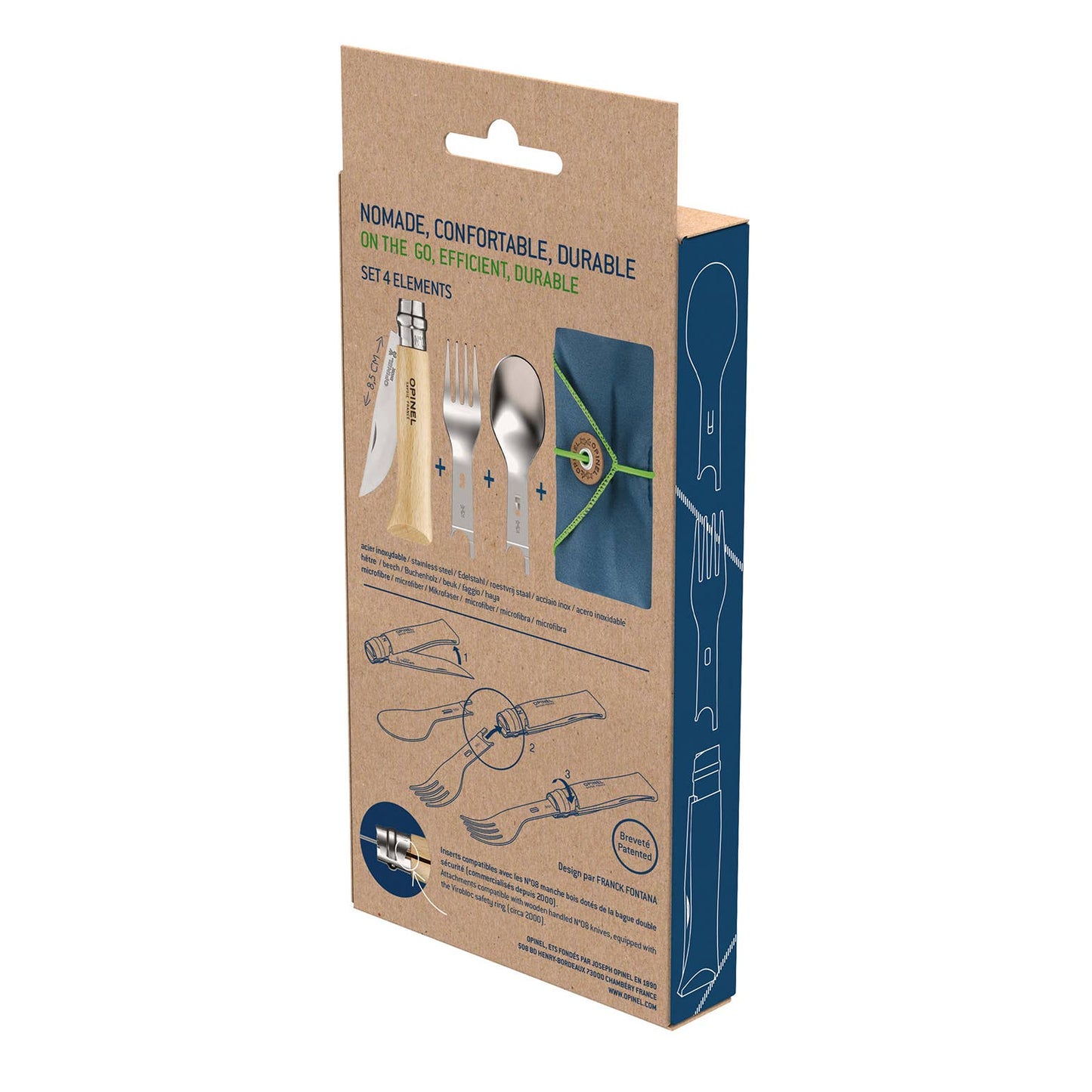 Opinel - No.08 Picnic + Cutlery Set