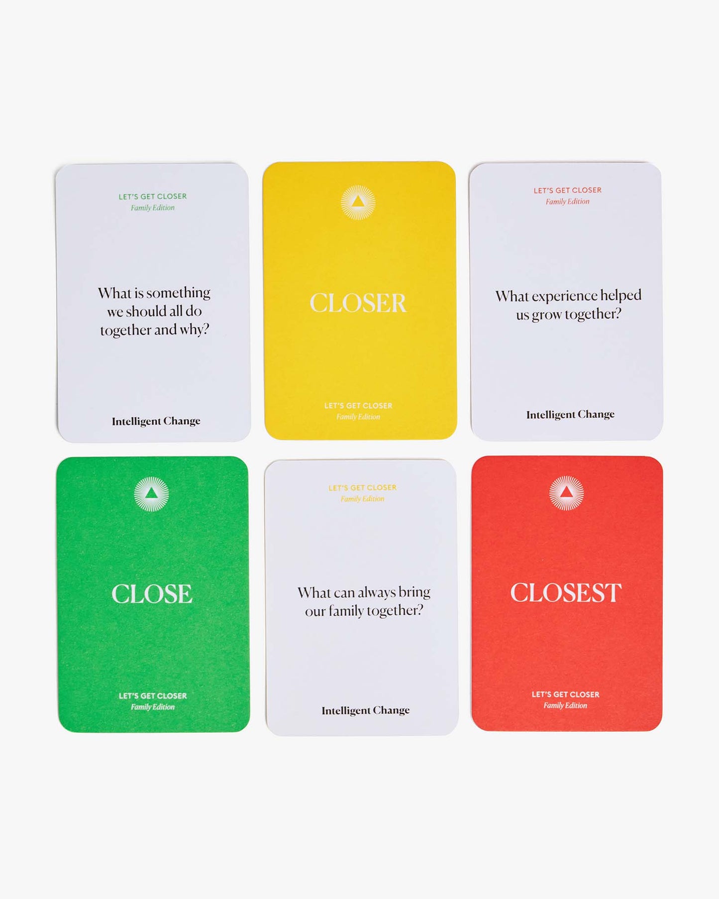 Intelligent Change - Get Closer Family Edition - Bonding Question Card Game