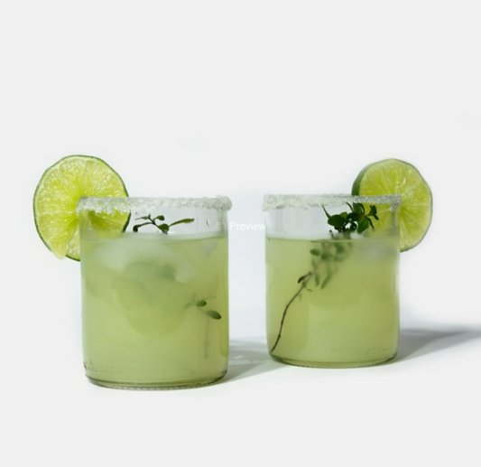 Upcycled Clear Lowball Glasses - Set of 4