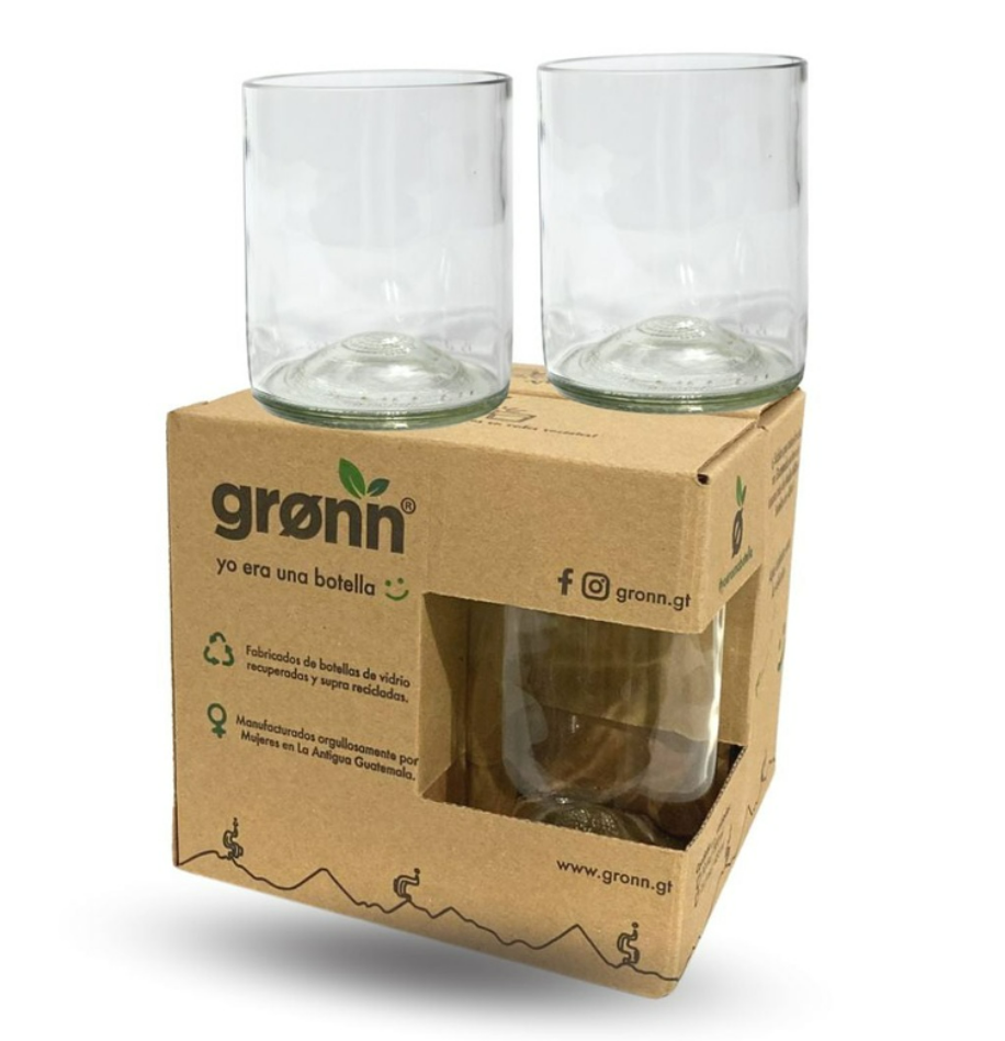 Upcycled Clear Lowball Glasses - Set of 4