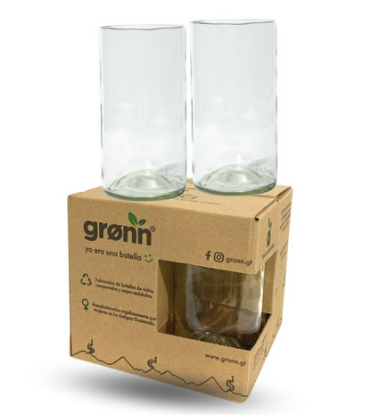 Upcycled Clear Highball Glasses - Set of 4